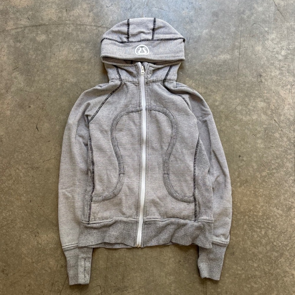 Lululemon Gray Striped Scuba Hoodie Size 8